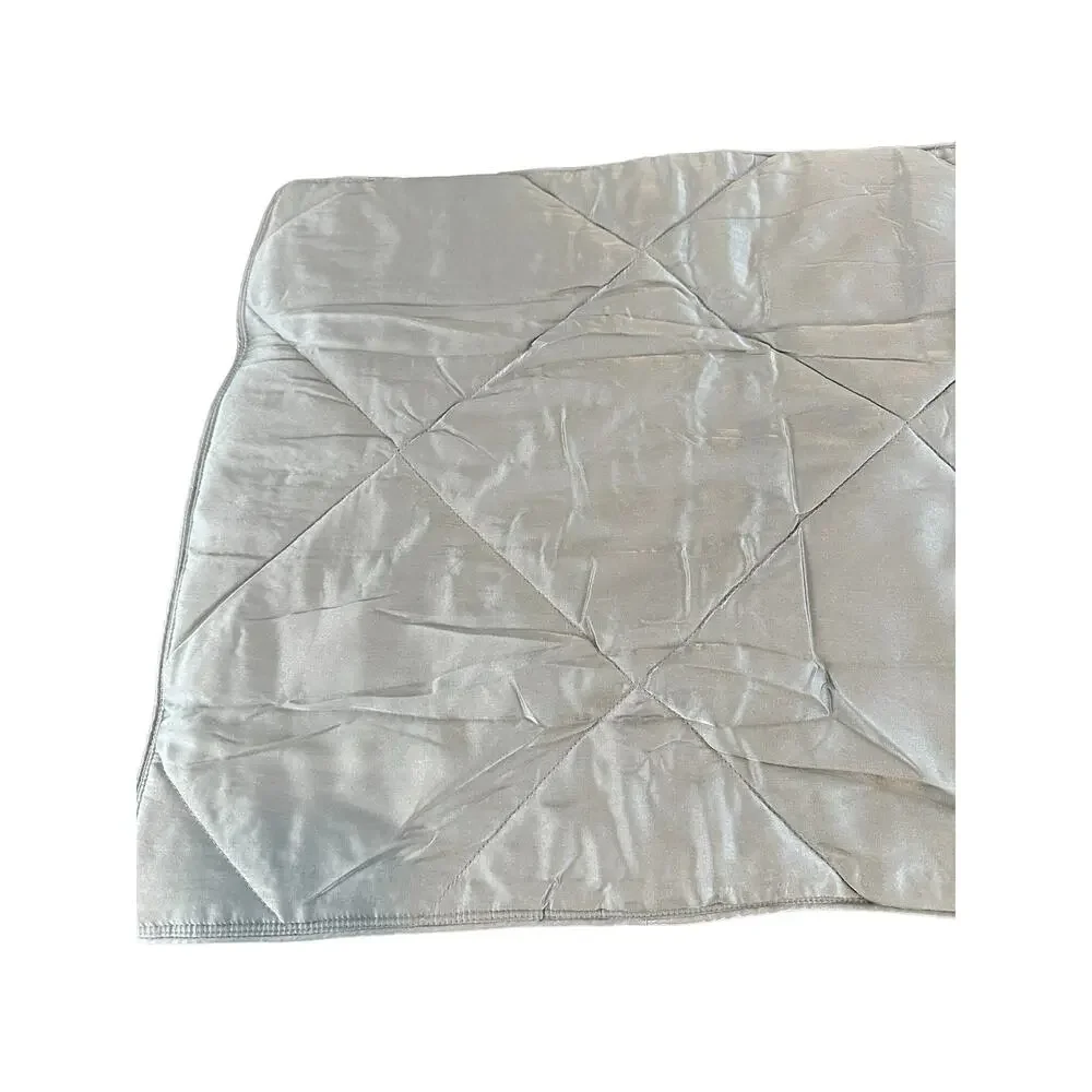 Pottery Barn Gray Home Decor Linen Cotton‎ Silk Quilted King Pillow Sham Cover